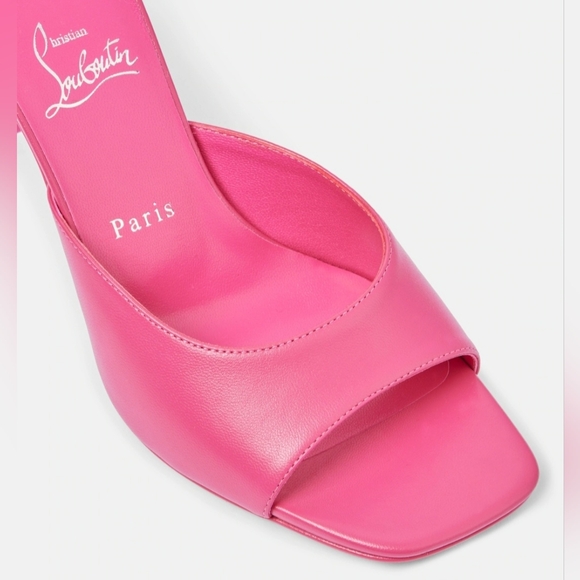 $895 Christian Louboutin Condora 85mm Leather Mule Sandal Pink EU 39 US 9 BNIB - Picture 5 of 12